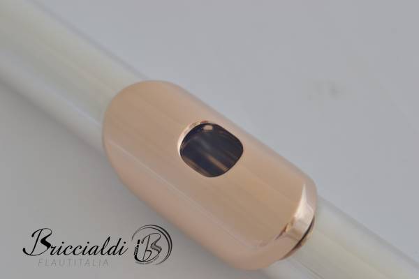 Flute Headjoint - 14kt Gold lip plate/riser - Silver tube - Image 5
